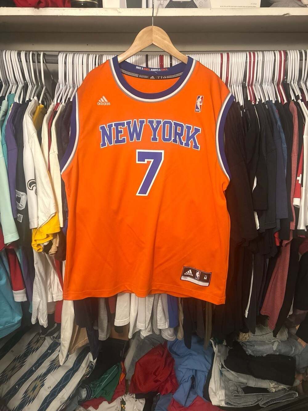 Adidas NBA New York Knicks Carmelo Anthony Alternate Orange Swingman Jersey Size